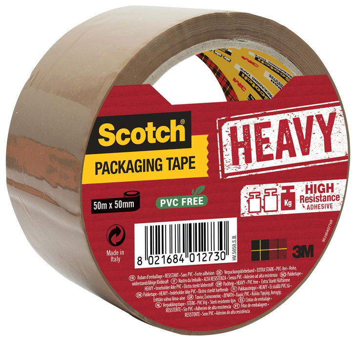 Scotch verpakkingstape Heavy Duty, 50 mm x 50 m, bruin, per stuk