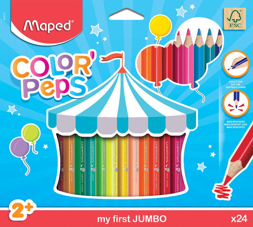 Maped kleurpotlood Color'Peps Jumbo Early Age, 24 potloden in een kartonnen etui 12 stuks, OfficeTown