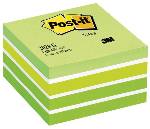 Post-It Notes kubus, 450vel, ft 76 x 76 mm, groen 12 stuks, OfficeTown