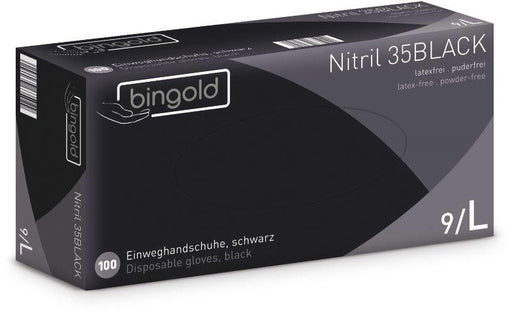 Bingold handschoenen uit nitril, large, zwart 10 stuks, OfficeTown