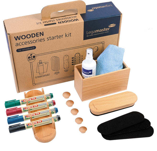 Houten startpakket voor whiteboards, doos