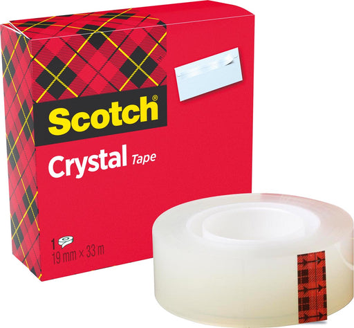 Scotch Plakband Crystal ft 19 mm x 33 m, doos met 1 rolletje 12 stuks, OfficeTown