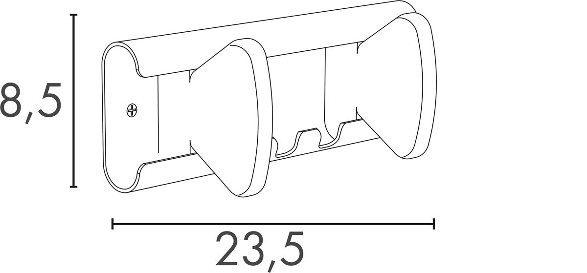 Unilux muurkapstok Aurora, wit, 2 haken Unilux