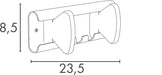 Unilux muurkapstok Aurora, wit, 2 haken Unilux