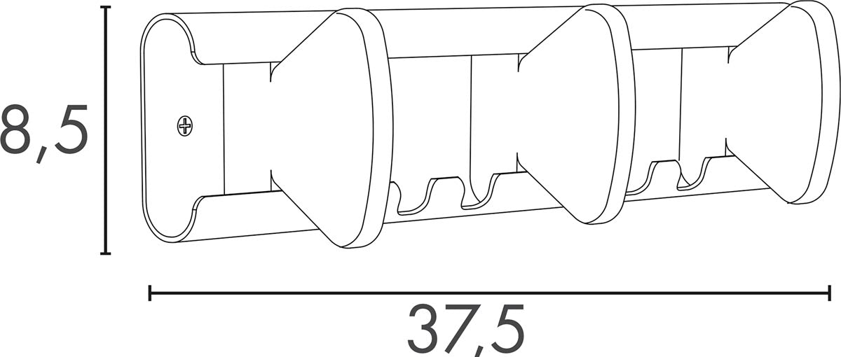 Unilux muurkapstok Aurora, wit, 3 haken Unilux