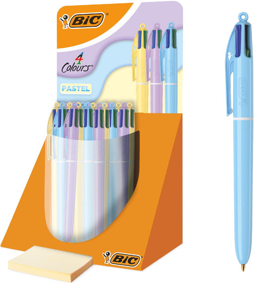 Bic 4 Colours Pastel balpen, medium, display van 30 stuks, OfficeTown