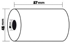 Exacompta thermische kassarol ft 57 mm, diameter +-46 mm, asgat 12 mm, lengte 24 meter, verpakking van 5 rollen