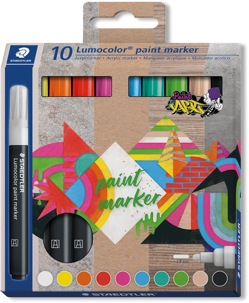 Staedtler Lumocolor paintmarker, set van 10 10 stuks, OfficeTown