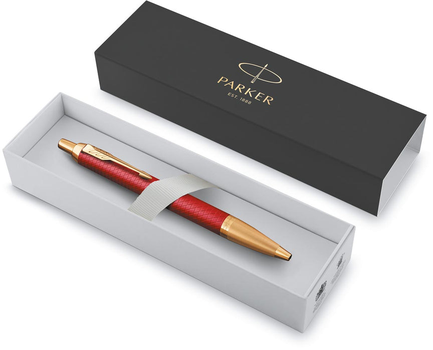 Parker IM Premium balpen, medium, in cadeaubox, Dieprood (rood/goud)