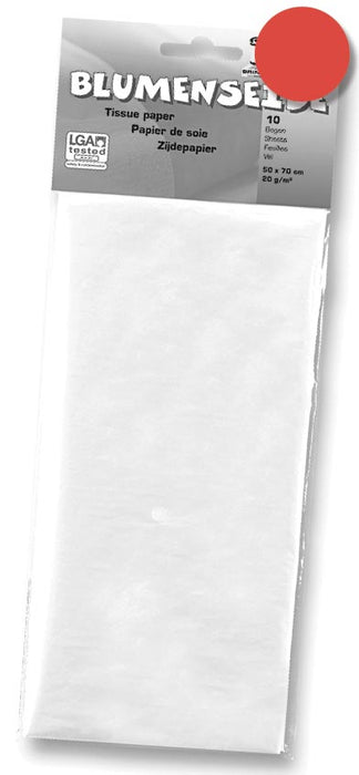 Folia Zijdepapier Rood 50 x 70 cm - 20 g/m²