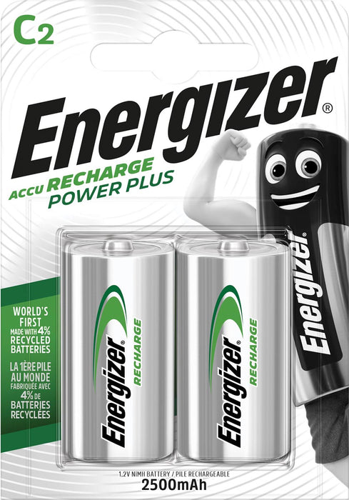 Energizer oplaadbare batterijen Power Plus C, verpakking van 2 stuks