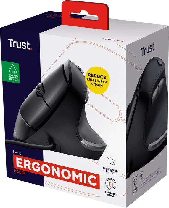 Trust Bayo ergonomische muis Eco, voor rechtshandigen