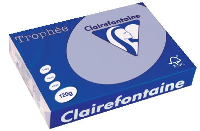 Clairefontaine Trophée Pastel, gekleurd papier, A4, 120 g, 250 vel, lavendelblauw 5 stuks, OfficeTown