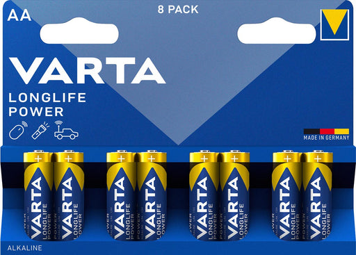 Varta batterij Longlife Power AA, blister van 8 stuks 20 stuks, OfficeTown