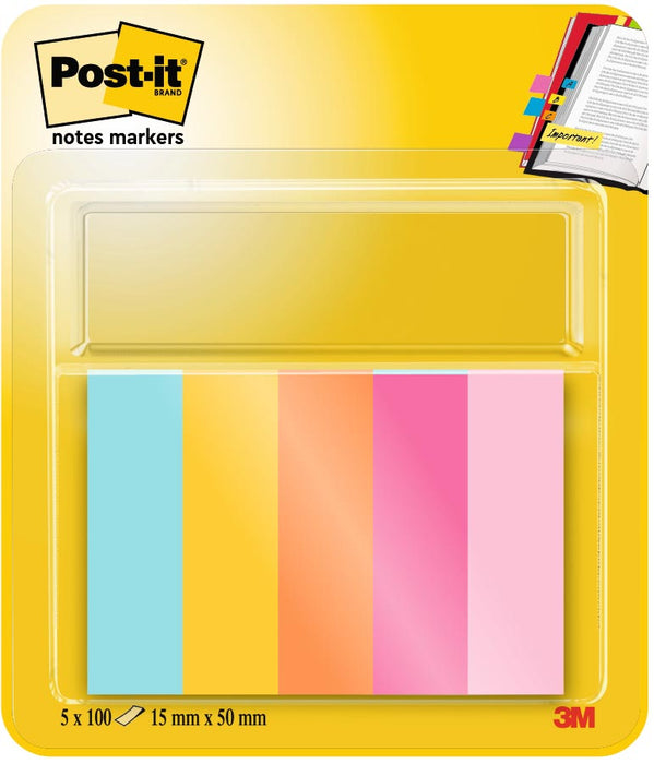 Post-it notitie markers Beachside, ft 15 x 50 mm, blister met 5 blokjes van 50 tabs