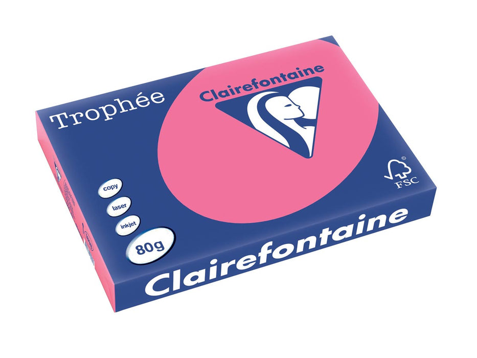 Clairefontaine Trophée Intens, gekleurd papier, A3, 80 g, 500 vel, fuchsia