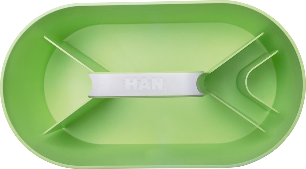 Han Toolbox Bureau-organizer met draagbare standaard, 4 vakken, groen (Lime Green)