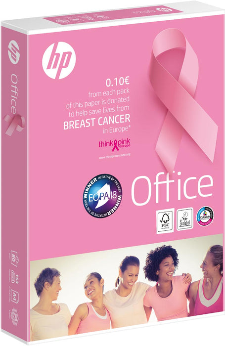 HP Office Roze Ream kopieerpapier, ft A4, 80 g, pak van 500 vel 5 stuks