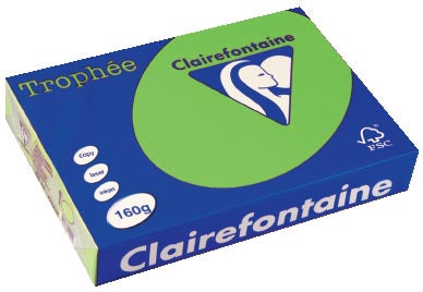 Clairefontaine Trophée Intens, gekleurd papier, A4, 160 g, 250 vel, grasgroen 4 stuks, OfficeTown