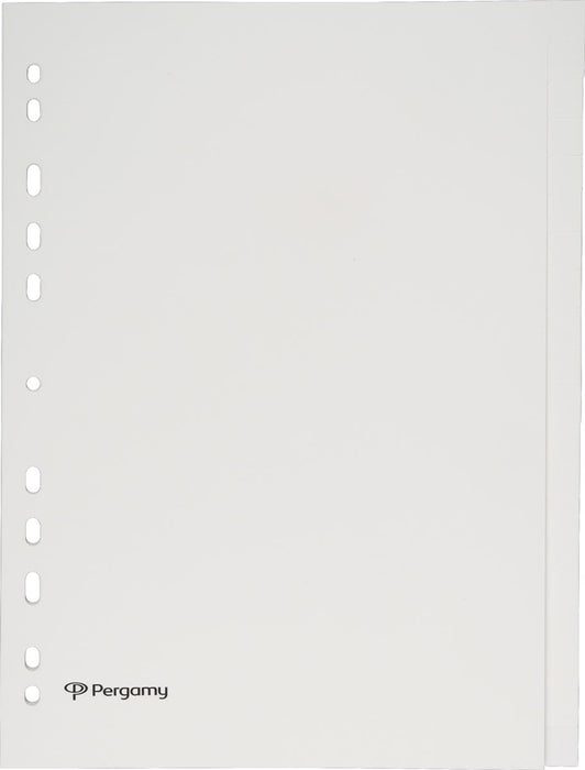 Tabbladen Pergamy, A4-formaat, van karton, 20 tabs, 11-gaats perforatie, beige