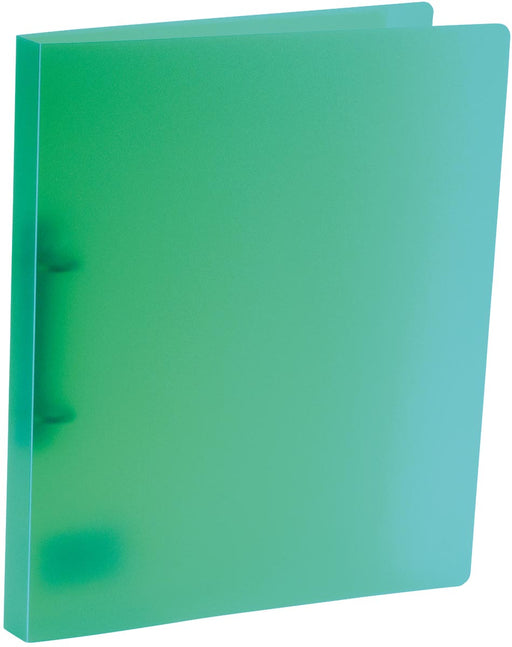 Bronyl ringmap, voor ft A4, uit PP, 2 D-ringen van 15 mm, transparant groen 16 stuks, OfficeTown