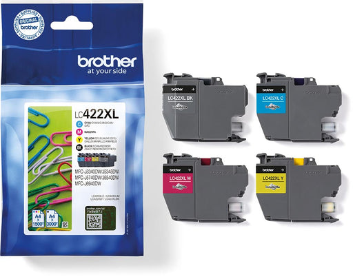 Brother inktcartridge, 1.500 - 3.000 pagina's, OEM LC-422XLVAL, 4 kleuren 4 stuks, OfficeTown