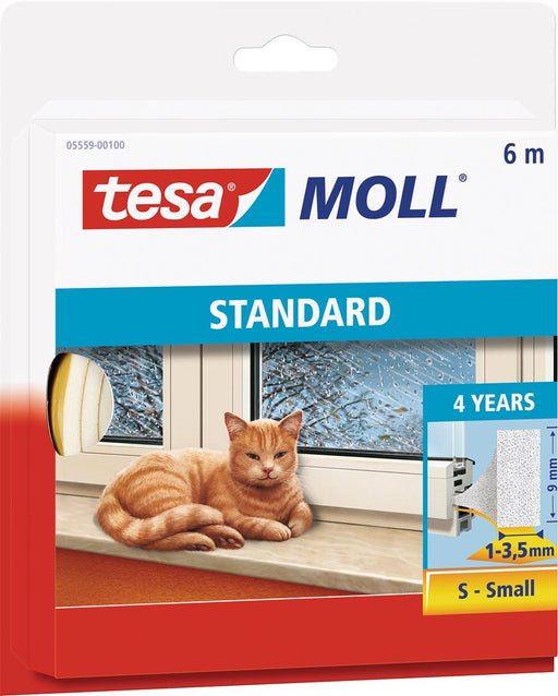 Tesa Moll Standard tochtstrip I-profiel, 6 m, wit 10 stuks, OfficeTown