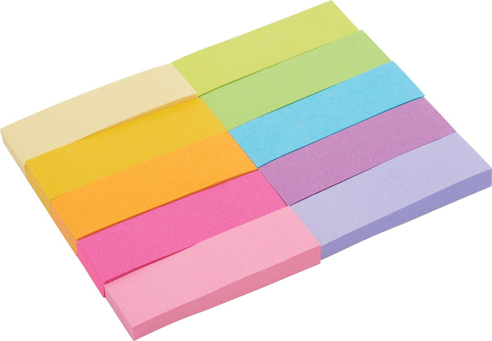 Post-It notitie markers, 50 vellen, verpakking van 10 blokjes, verschillende kleuren