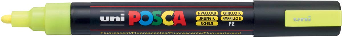 Posca verfstift PC-5M fluo geel met 1,8 - 2,5 mm schrijfbreedte