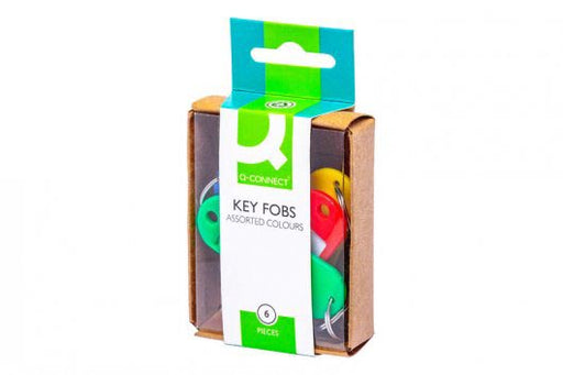 Q-CONNECT sleutelhanger, pak van 6 stuks, geassorteerde kleuren 10 stuks, OfficeTown