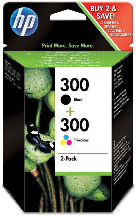 HP inktcartridge 300, 200 pagina's, OEM CN637EE, 1x zwart en 1 x 3 kleuren