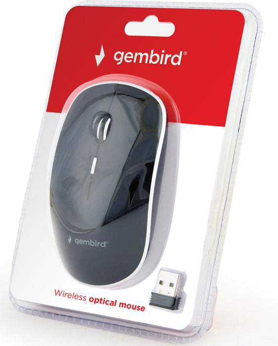 Gembird draadloze optische muis met CPI knop, zwart