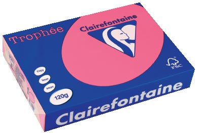 Clairefontaine Trophée Intens, gekleurd papier, A4, 120 g, 250 vel, fuchsia 5 stuks, OfficeTown