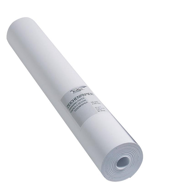 Tekenpapier op rol, wit, 80 g/m², ft 0,5 m x 50 m