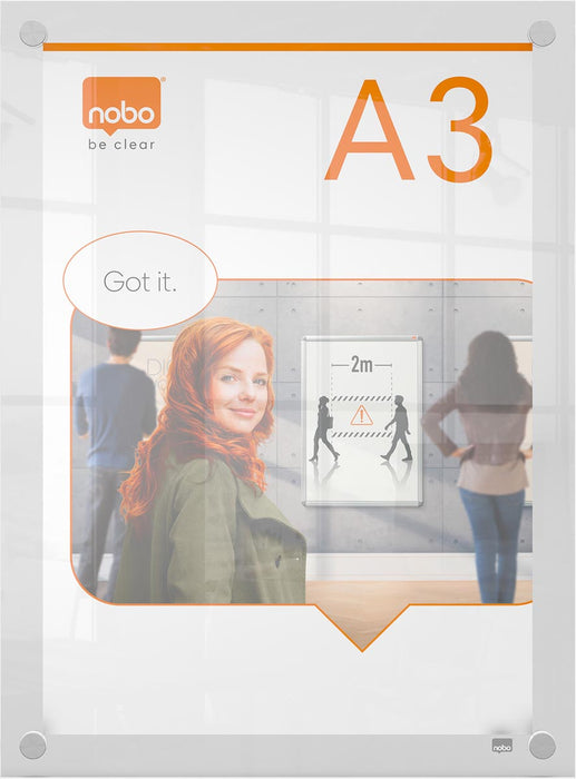 Nobo Premium Plus acryl informatiebord, wandgemonteerd, ft A3