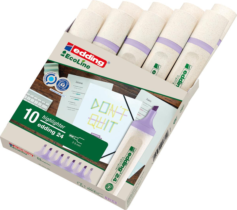 Edding Markeerstift Ecoline e-24 pastelviolet 10 stuks met fluorescerende inkt