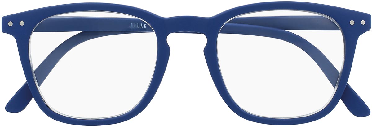 Blauwe Rubberen leesbril van SILAC, blauw rubber touch polycarbonaat, +1,00