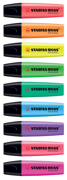 STABILO BOSS ORIGINAL markeerstift met schuine punt, geel met fluo inkt