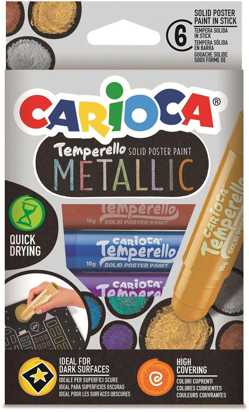 Carioca plakkaatverfstick Temperello Metallic, kartonnen etui van 6 stuks 24 stuks, OfficeTown