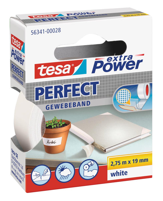 Tesa extra Power Perfect, ft 19 mm x 2,75 m, wit