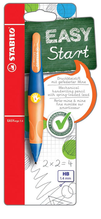 STABILO EASYergo vulpotlood, 1,4 mm, voor linkshandigen, blister van 1 stuk, marine en oranje 3 stuks, OfficeTown