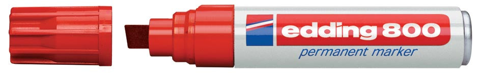 Edding permanente marker e-800 in rood met beitelvormige punt