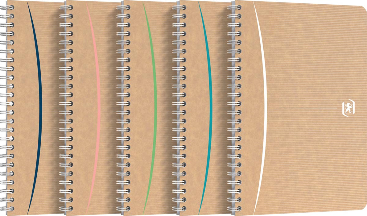 Oxford Touareg spiraalschrift, 180 bladzijden, ft A5, geruit 5 mm, geassorteerde kleuren