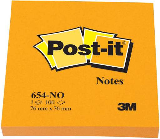 Post-it Notes, 100 vel, ft 76 x 76 mm, neonoranje 6 stuks, OfficeTown