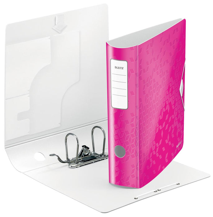 Leitz WOW ordner Actieve rug van 8,2 cm, roze met elastische bandsluiting