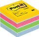 Post-it Notes mini kubus, 400 vel, ft 51 x 51 mm, geassorteerde kleuren 45 stuks, OfficeTown