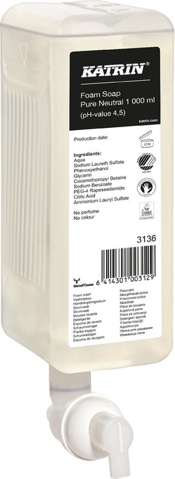 Katrin schuimzeep 3136 Pure Neutral, flacon van 1000 ml