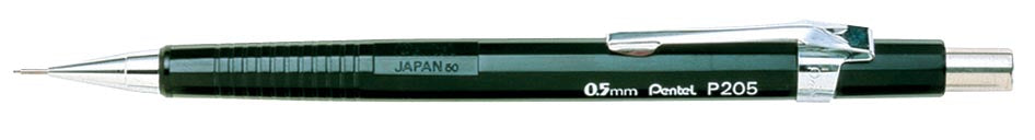 Pentel vulpotlood 0,5 mm met gum en metalen drukknop