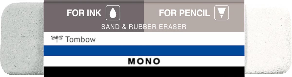Tombow MONO combinatie-gum voor inkt en potlood : Dual-Action Gum voor Potlood en Inkt