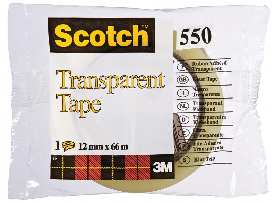 Scotch doorzichtige tape 550 ft 12 mm x 66 m